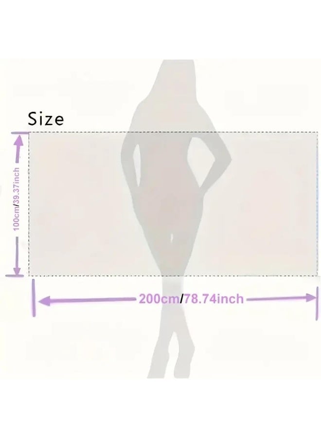 Fabienne 2-Pc Over-Sized Pool Towel 100x200cm Microfiber Extra Large Bath Sheet Beach Towel Yoga Towel Spa Towel Soft, High Absorption and Quick-Drying Towel Pink - Image 2